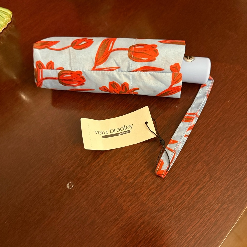 Vera Bradley Red Floral Umbrella - Floating tulips - Picture 7 of 10